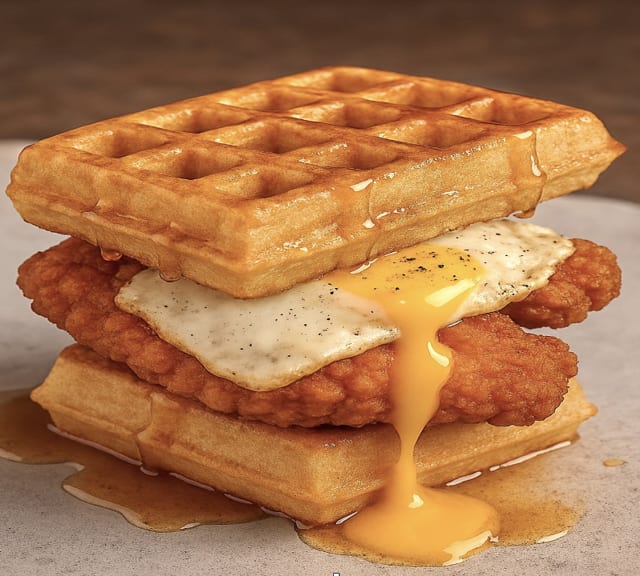 Chicken & Waffle Sandwich.